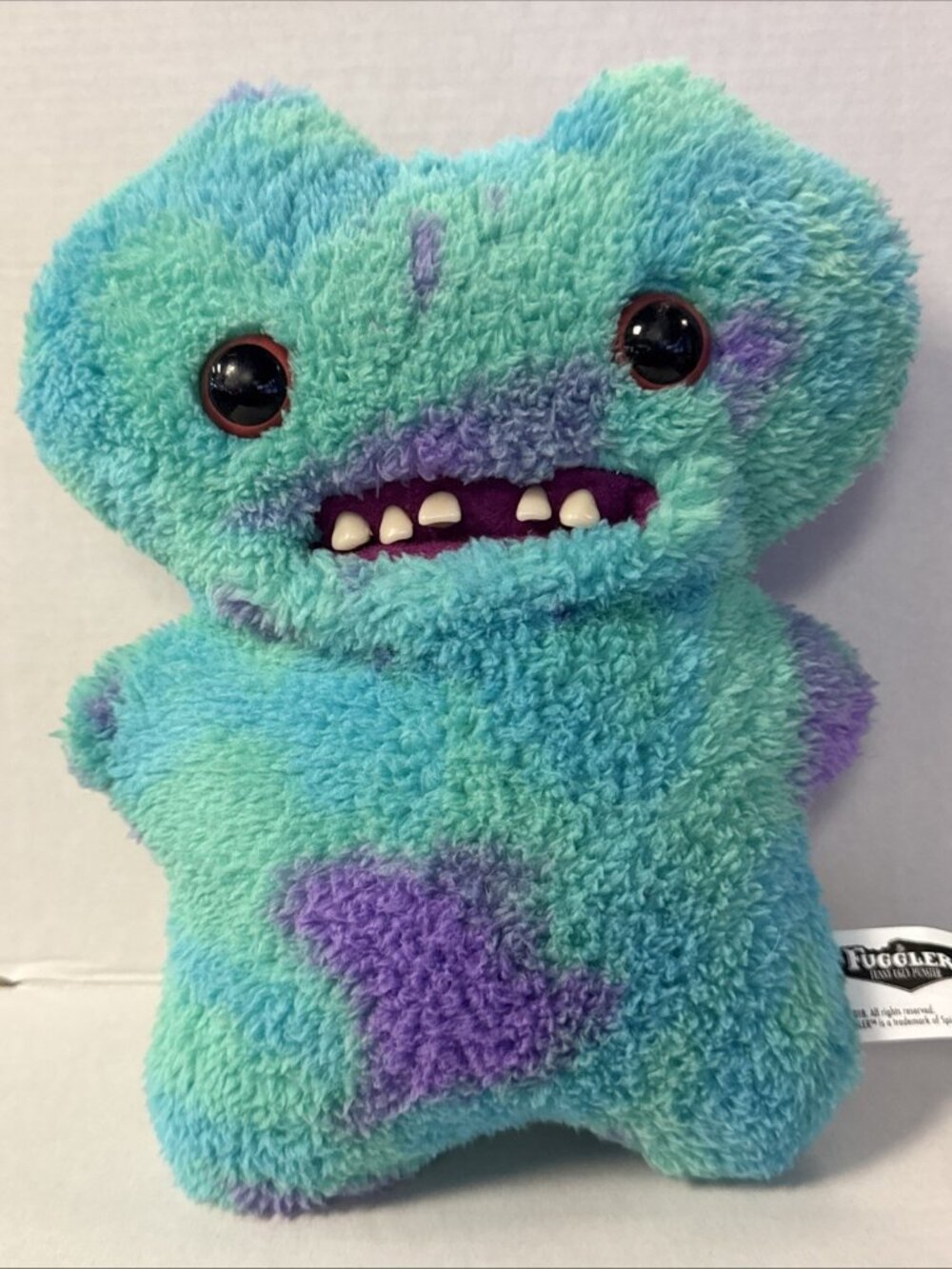 Fuggler Funny Ugly Monster Plush Gaptooth McGoo Festival Rave Toy Blue Green 9”
